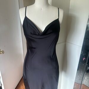 Black Satin Little Black Dress Urban Outfitters Size M